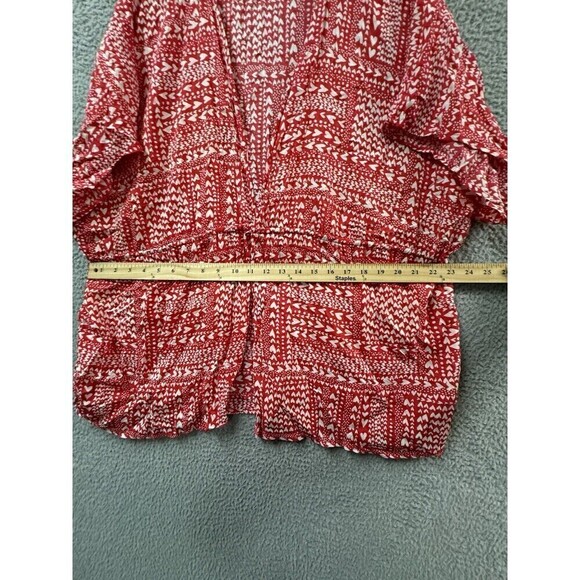 Victorias Secret Robe Womens OS Red White Waist Tie Heart Print Kimono - Picture 7 of 8
